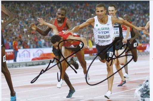 Abdalaati Iguider Marokko + Taoufik Makhloufi  Algerien 1500m   3.+4.WM 2015  Leichtathletik Foto original signiert 