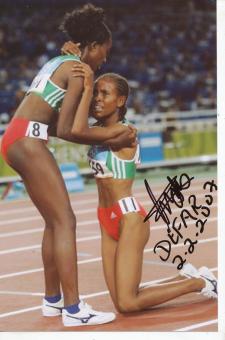 Meseret Defar  Äthiopien  5000m  1.OS 2004  Leichtathletik Foto original signiert 