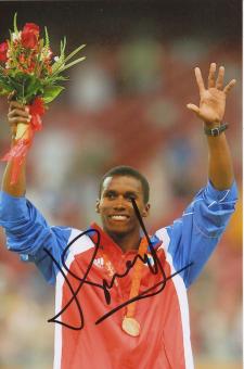 Leonel Suarez  Kuba  Zehnkampf 3.OS 2008  Leichtathletik Foto original signiert 