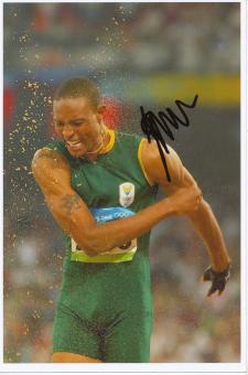 Godfrey Khotso Mokoena  RSA  Weitsprung  2.OS 2008  Leichtathletik Foto original signiert 