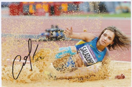Olha Saladucha  Ukraine  Dreisprung   3.OS 2012  Leichtathletik Foto original signiert 