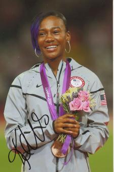 Kellie Wells  USA  100m Hürden  3.OS 2012  Leichtathletik Foto original signiet 