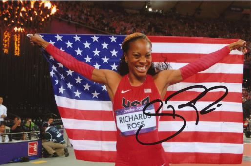 sanya Richards  USA   400m  1.OS 2012  Leichtathletik Foto original signiert 