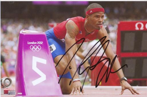 Javier Culson  Puerto Rico 400m Hürden  3. OS 2012  Leichtathletik original signiert 