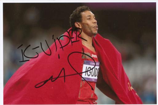 Abdalaati Iguider  Marokko  1500m  3. OS 2012  Leichtathletik original signiert 