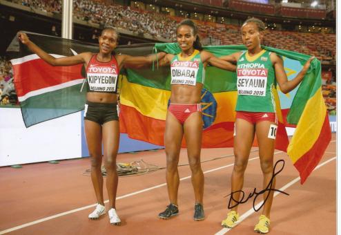 Dawit Seyaum  Äthiopien  1500m  4.WM 2015   Leichtathletik original signiert 