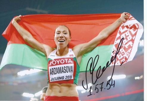 Maryna Arzamasava  Weißrußland  800m  1. WM 2015   Leichtathletik original signiert 