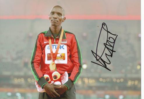 Asbel Kiprop  Kenia 1500m  1. WM 2015  Leichtathletik original signiert 