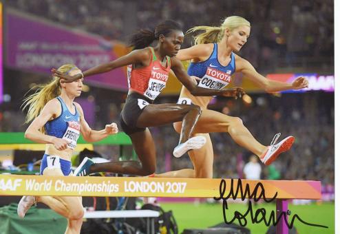 Emma Coburn  USA  3000m Hindernis  1.WM 2017  Leichtathletik original signiert 