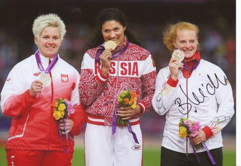 Betty Heidler  GER  Hammerwurf  2.OS  2012  Leichtathletik original signiert 