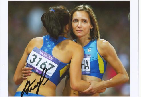 Olha Saladucha  Ukraine Dreisprung  3.OS  2012  Leichtathletik original signiert 