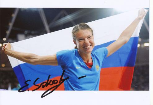 Jelena Sokolowa  Rußland  Weitsprung  2.OS  2012  Leichtathletik original signiert 
