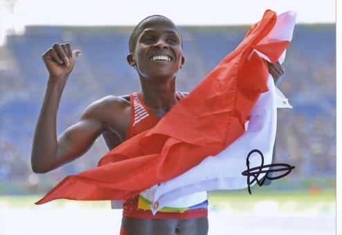 Ruth Jebet  Bahrain  3000m Hindernis  1.OS  2016  Leichtathletik original signiert 