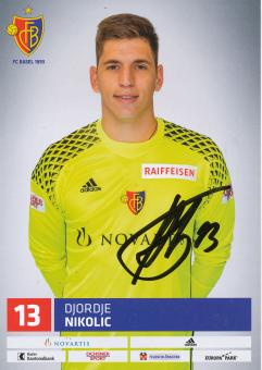Djordje Nikolic   FC Basel  Autogrammkarte original signiert 