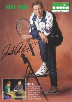 Niki Pilic Kroatien  Tennis  Autogrammkarte Druck signiert 