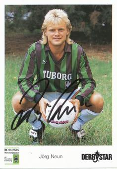 Jörg Neun  1990/91  Borussia Mönchengladbach Fußball Autogrammkarte original signiert 