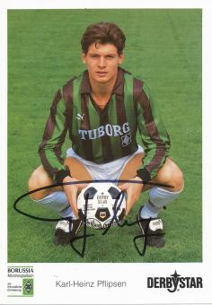 Karl Heinz Pflipsen  1990/91  Borussia Mönchengladbach Fußball Autogrammkarte original signiert 