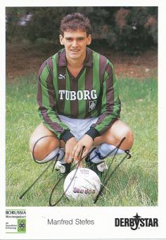 Manfred Stefes  1990/91  Borussia Mönchengladbach Fußball Autogrammkarte original signiert 