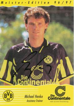 Michael Henke  1996/1997  Borussia Dortmund Fußball Autogrammkarte original signiert 