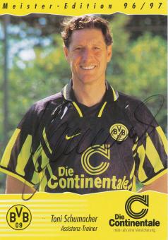 Toni Schumacher  1996/1997  Borussia Dortmund Fußball Autogrammkarte original signiert 