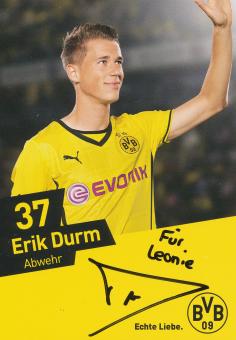 Erik Durm  2013/2014  Borussia Dortmund Fußball Autogrammkarte original signiert 