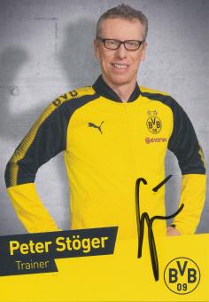 Peter Stöger  2017/2018  Borussia Dortmund Fußball Autogrammkarte original signiert 