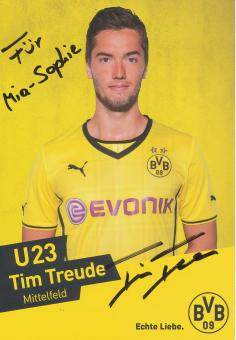 Tim Treude  U23  Borussia Dortmund Fußball Autogrammkarte original signiert 
