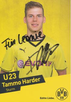 Tammo Harder  U23  Borussia Dortmund Fußball Autogrammkarte original signiert 