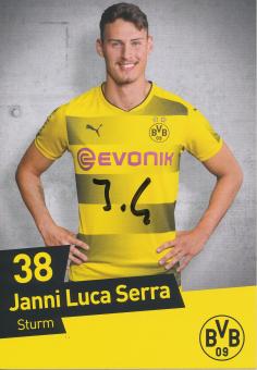 Janni Luca Serra  2017/2018  Borussia Dortmund Fußball Autogrammkarte original signiert 