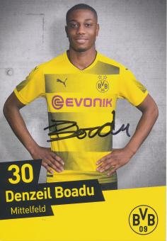 Denzeil Boadu  2017/2018  Borussia Dortmund Fußball Autogrammkarte original signiert 