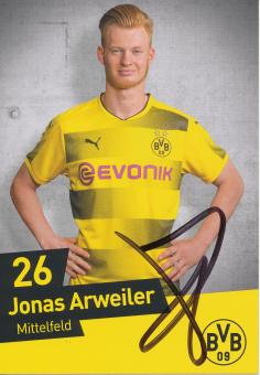 Jonas Arweiler  2017/2018  Borussia Dortmund Fußball Autogrammkarte original signiert 