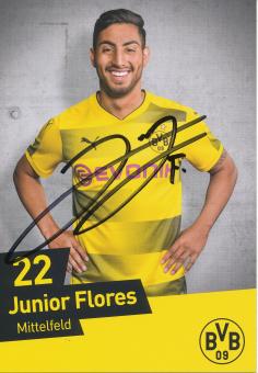 Junior Flores  2017/2018  Borussia Dortmund Fußball Autogrammkarte original signiert 
