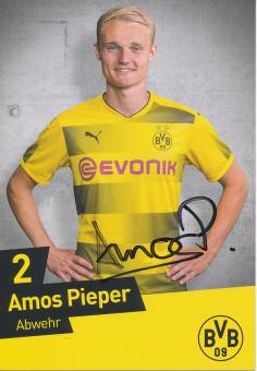 Amos Pieper  2017/2018  Borussia Dortmund Fußball Autogrammkarte original signiert 