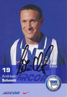 Andreas Schmidt  2002/2003  Hertha BSC Berlin Fußball Autogrammkarte original signiert 
