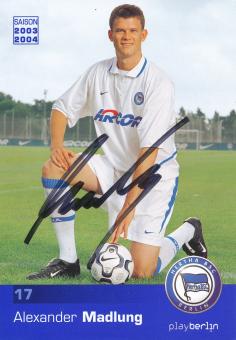 Alexander Madlung  2003/2004  Hertha BSC Berlin Fußball Autogrammkarte original signiert 