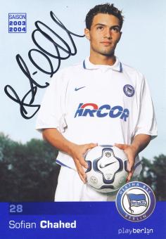 Sofian Chahed  2003/2004  Hertha BSC Berlin Fußball Autogrammkarte original signiert 