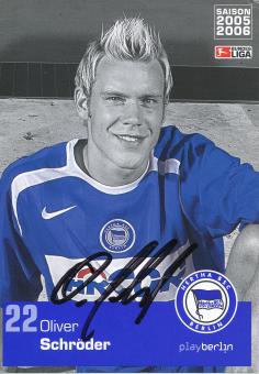 Oliver Schröder  2005/2006  Hertha BSC Berlin Fußball Autogrammkarte original signiert 