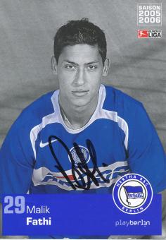 Malik Fathi  2005/2006  Hertha BSC Berlin Fußball Autogrammkarte original signiert 