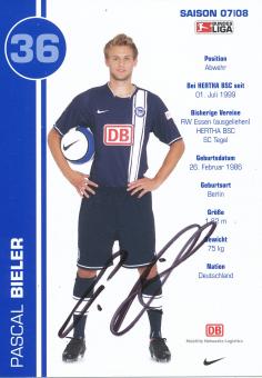 Pascal Bieler  2007/2008  Hertha BSC Berlin Fußball Autogrammkarte original signiert 