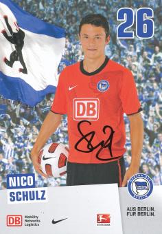 Nico Schulz  2010/2011  Hertha BSC Berlin Fußball Autogrammkarte original signiert 