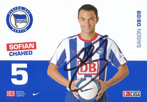 Sofian Chahed  2008/2009  Hertha BSC Berlin Fußball Autogrammkarte original signiert 