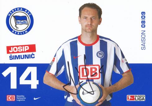 Josip Simunic  2008/2009  Hertha BSC Berlin Fußball Autogrammkarte original signiert 