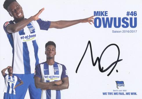 Mike Owusu  2016/2017  Hertha BSC Berlin Fußball Autogrammkarte original signiert 