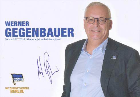 Werner Gegenbauer  2016/2017  Hertha BSC Berlin Fußball Autogrammkarte original signiert 