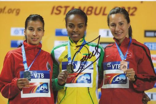 Genzebe Dibaba  Äthiopien  Leichtathletik Foto original signiert 