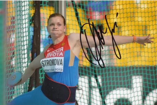 Yekaterina Strokova  Rußland  Leichtathletik Foto original signiert 