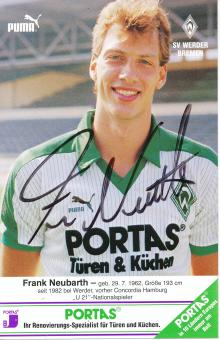 Frank Neubarth  1986/87  SV Werder Bremen Fußball Autogrammkarte original signiert 