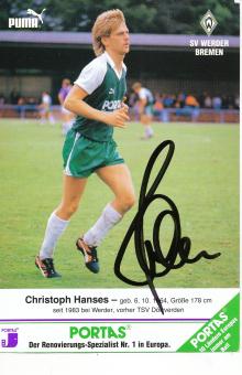 Christoph Hanses  SV Werder Bremen Fußball Autogrammkarte original signiert 