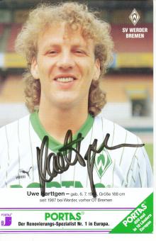 Uwe Hartgen  SV Werder Bremen Fußball Autogrammkarte original signiert 