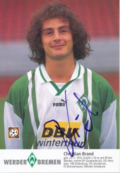 Christian Brand  1996/97  SV Werder Bremen Fußball Autogrammkarte original signiert 